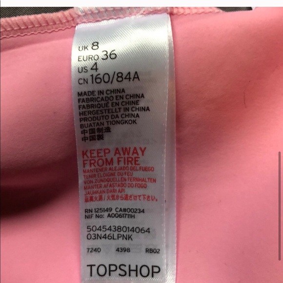 NWT TOPSHOP Aloha Swimsuit One piece 🌈☀️💗US Sz 4 - Picture 5 of 8